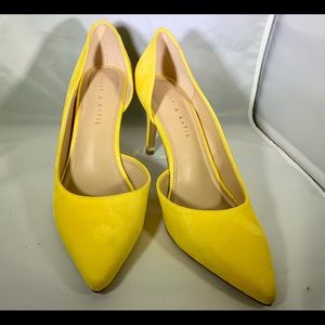 Kelly & Katie Yellow Suede Pumps